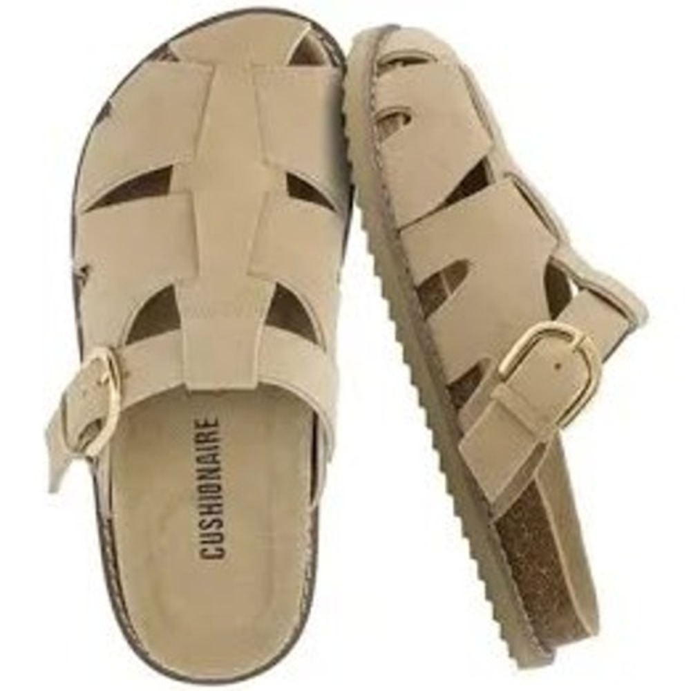 Cushionaire‎ Lane Cork Footbed Fisherman Sandal Taupe Size 6M